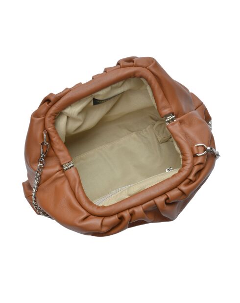 Leren schoudertas 2226 cognac - 17x32x7 cm