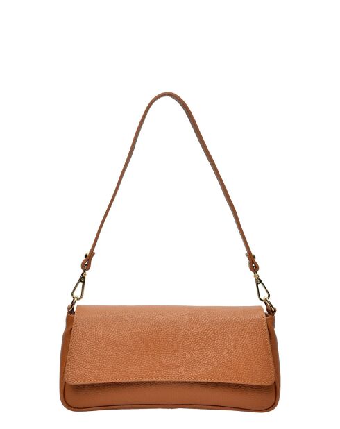 TSBV 49 Schultertasche aus cognacfarbenem Leder - 11x26x6 cm