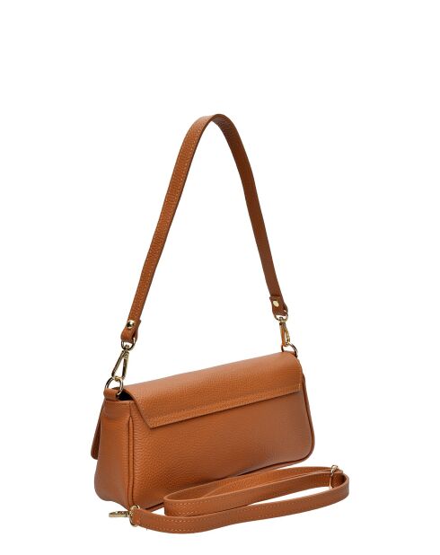 TSBV 49 Schultertasche aus cognacfarbenem Leder - 11x26x6 cm