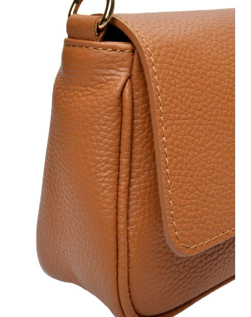 TSBV 49 Schultertasche aus cognacfarbenem Leder - 11x26x6 cm