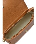 TSBV 49 Schultertasche aus cognacfarbenem Leder - 11x26x6 cm