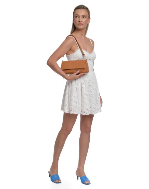 TSBV 49 Schultertasche aus cognacfarbenem Leder - 11x26x6 cm