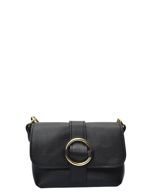 SBV 77 Schultertasche aus schwarzem Leder - 10,5 x 15 x 6,5 cm