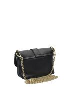 SBV 77 Schultertasche aus schwarzem Leder - 10,5 x 15 x 6,5 cm