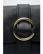 SBV 77 Schultertasche aus schwarzem Leder - 10,5 x 15 x 6,5 cm