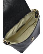 SBV 77 Schultertasche aus schwarzem Leder - 10,5 x 15 x 6,5 cm