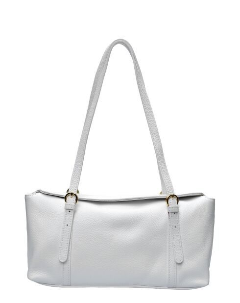 Sac bandoulière en cuir Songmont blanc - 16x31x9 cm