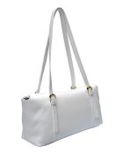 Sac bandoulière en cuir Songmont blanc - 16x31x9 cm