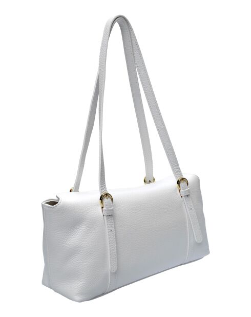 Sac bandoulière en cuir Songmont blanc - 16x31x9 cm
