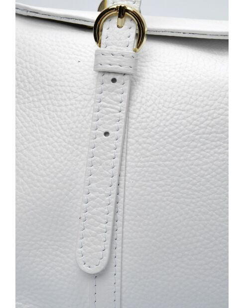 Sac bandoulière en cuir Songmont blanc - 16x31x9 cm