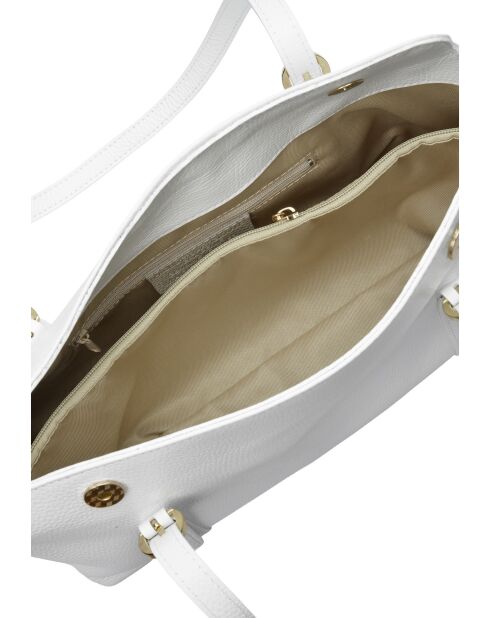 Sac bandoulière en cuir Songmont blanc - 16x31x9 cm