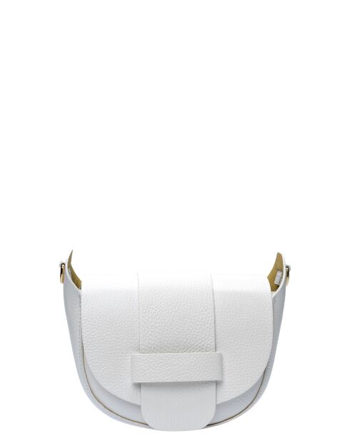 TSBV 54 weiße Schultertasche aus Leder - 13x16,5x7 cm