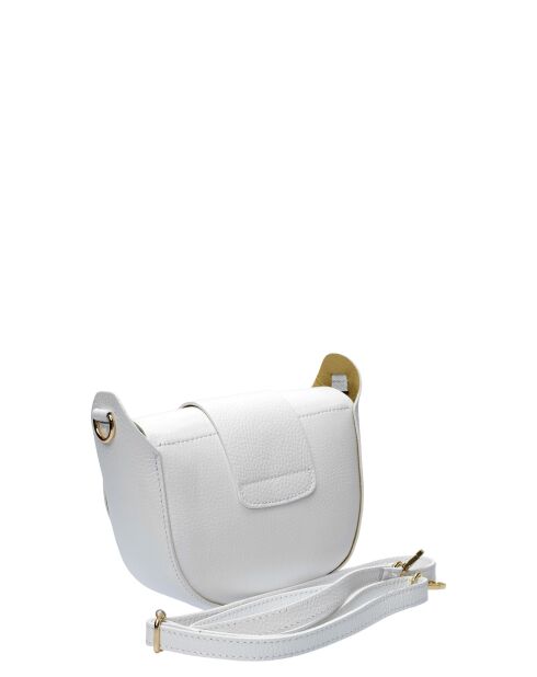 TSBV 54 weiße Schultertasche aus Leder - 13x16,5x7 cm