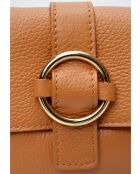 SBV 77 Schultertasche aus cognacfarbenem Leder - 10,5 x 15 x 6,5 cm