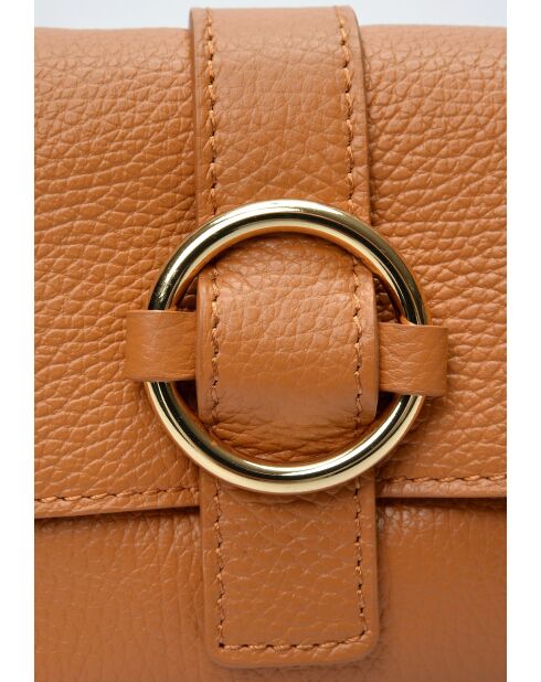 SBV 77 Schultertasche aus cognacfarbenem Leder - 10,5 x 15 x 6,5 cm