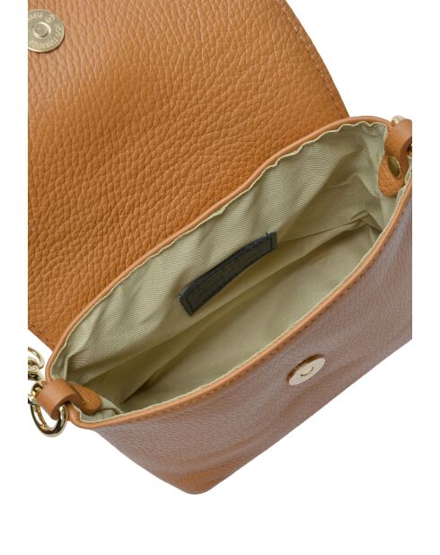 SBV 77 Schultertasche aus cognacfarbenem Leder - 10,5 x 15 x 6,5 cm