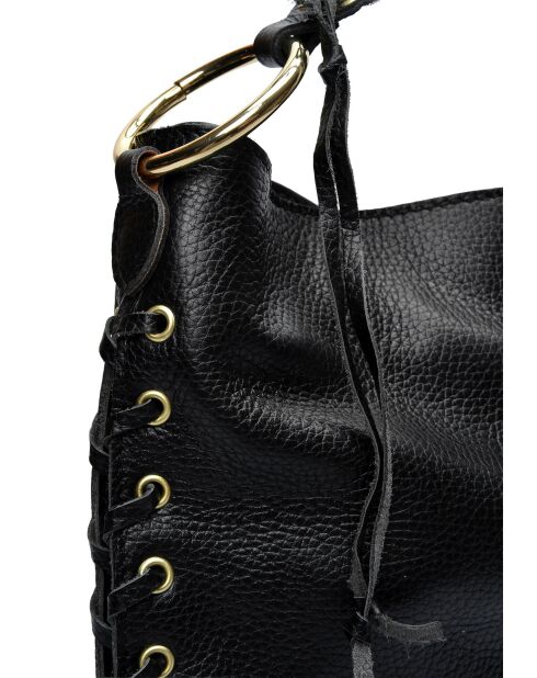 Elleme Schultertasche aus schwarzem Leder - 23x40x3,5 cm