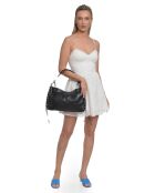 Elleme Schultertasche aus schwarzem Leder - 23x40x3,5 cm