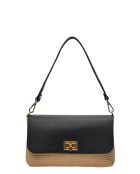 Herbert Frère Sœur Noir Schultertasche aus Leder - 15x25x5,5 cm