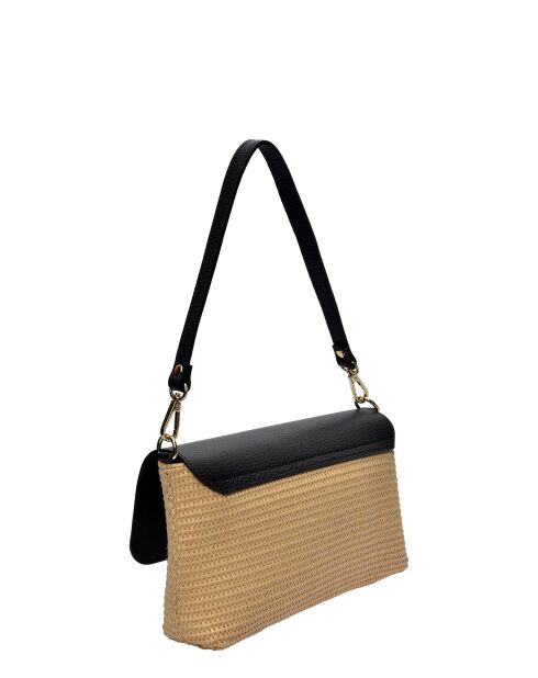 Herbert Frère Sœur Noir Schultertasche aus Leder - 15x25x5,5 cm