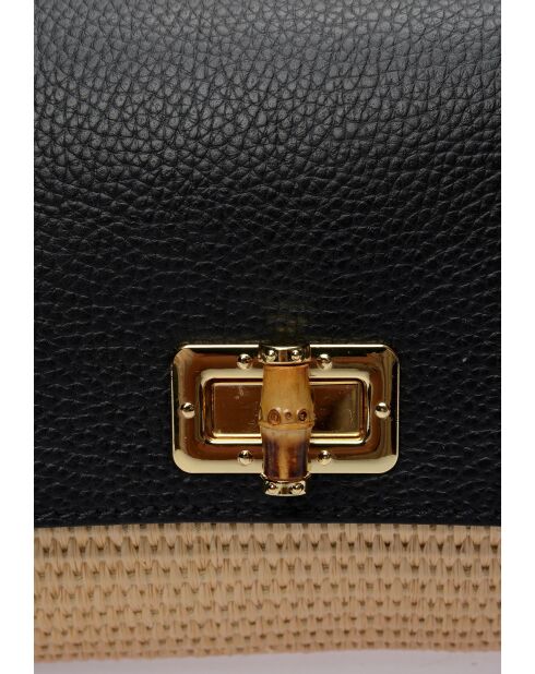 Herbert Frère Sœur Noir Schultertasche aus Leder - 15x25x5,5 cm