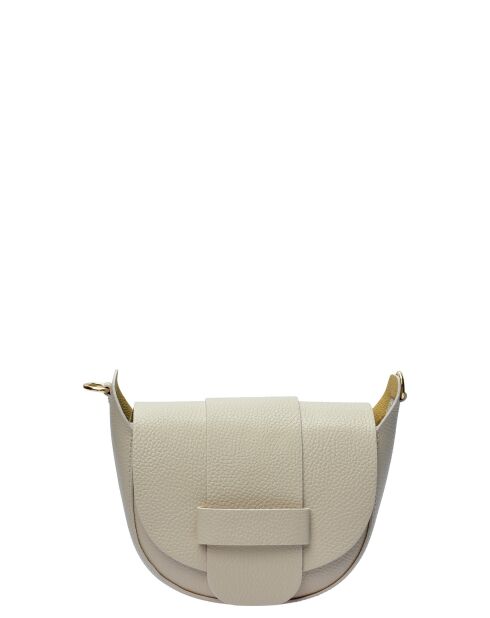 Bandolera TSBV 54 de piel beige - 13x16,5x7 cm