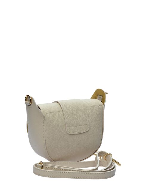 Bandolera TSBV 54 de piel beige - 13x16,5x7 cm