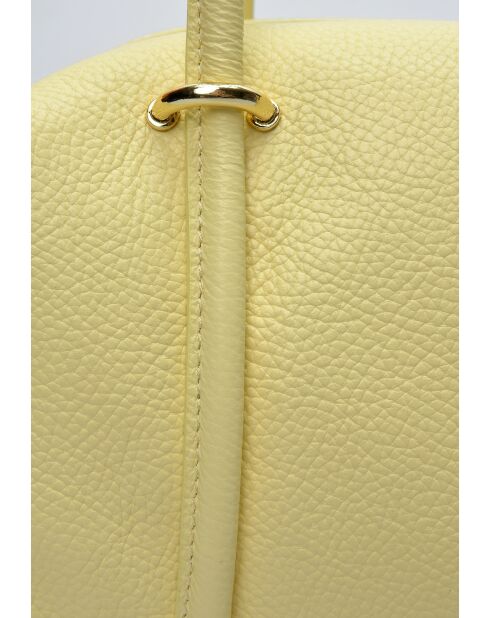 TSBV 51 gelbe Schultertasche aus Leder - 13x30x12,5 cm