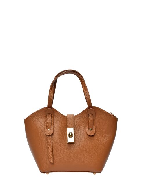 Bolso SBV 60 de piel coñac - 16x20x9 cm