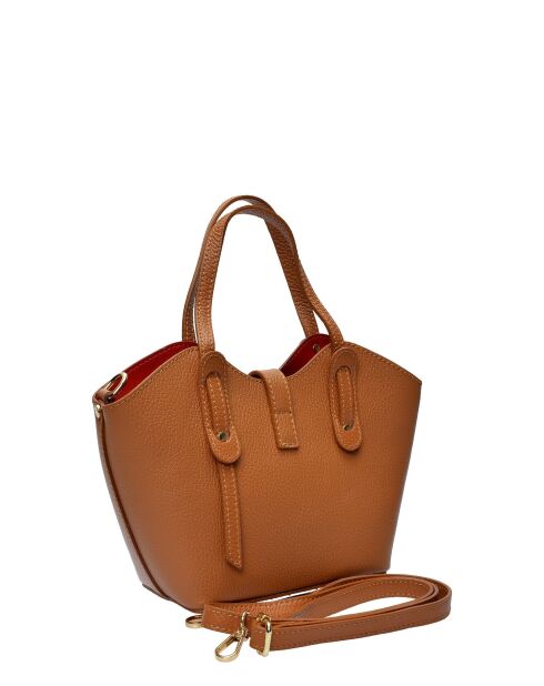 Bolso SBV 60 de piel coñac - 16x20x9 cm