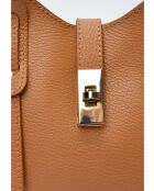 Bolso SBV 60 de piel coñac - 16x20x9 cm