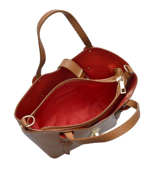 Bolso SBV 60 de piel coñac - 16x20x9 cm