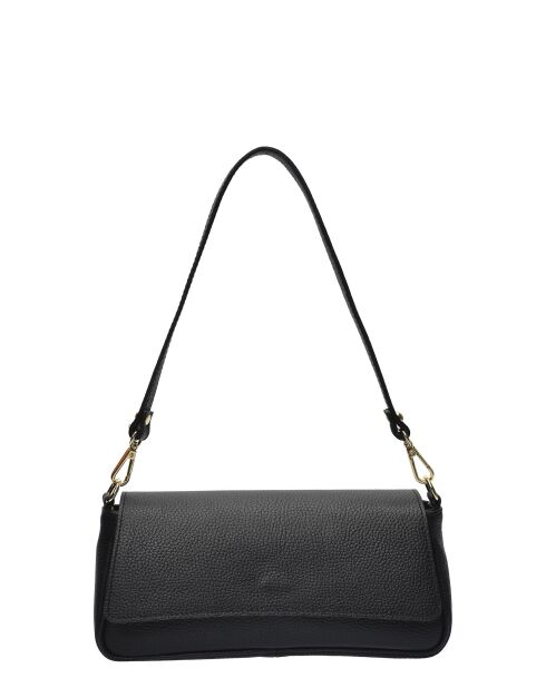TSBV 49 Schultertasche aus schwarzem Leder - 11x26x6 cm
