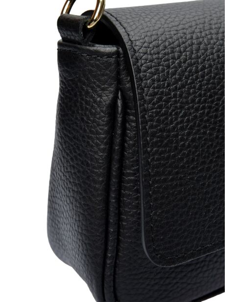TSBV 49 Schultertasche aus schwarzem Leder - 11x26x6 cm