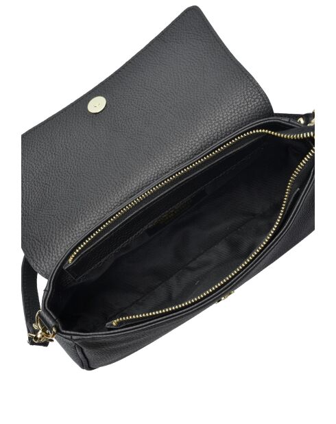 TSBV 49 Schultertasche aus schwarzem Leder - 11x26x6 cm