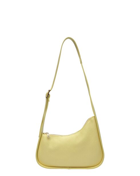 TSBV 53 gelbe Schultertasche aus Leder - 13,5 x 27 x 4 cm