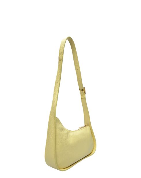TSBV 53 gelbe Schultertasche aus Leder - 13,5 x 27 x 4 cm
