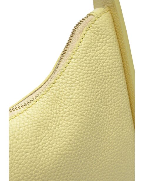 TSBV 53 gelbe Schultertasche aus Leder - 13,5 x 27 x 4 cm