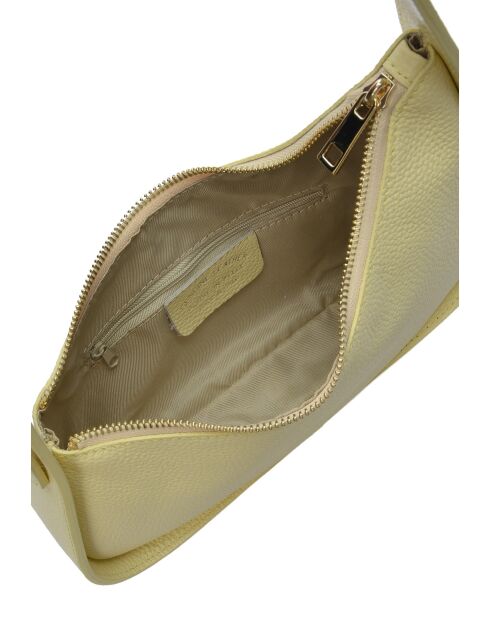 TSBV 53 gelbe Schultertasche aus Leder - 13,5 x 27 x 4 cm