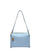 Bolso Yuzefi de piel celeste - 12x19x9 cm