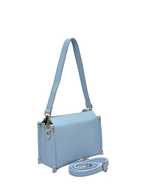 Bolso Yuzefi de piel celeste - 12x19x9 cm