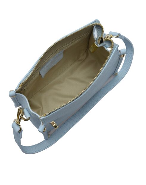 Bolso Yuzefi de piel celeste - 12x19x9 cm
