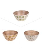 Saladier Bali assortiment de 3 multicolore - D.25 cm.hauteur 12 cm