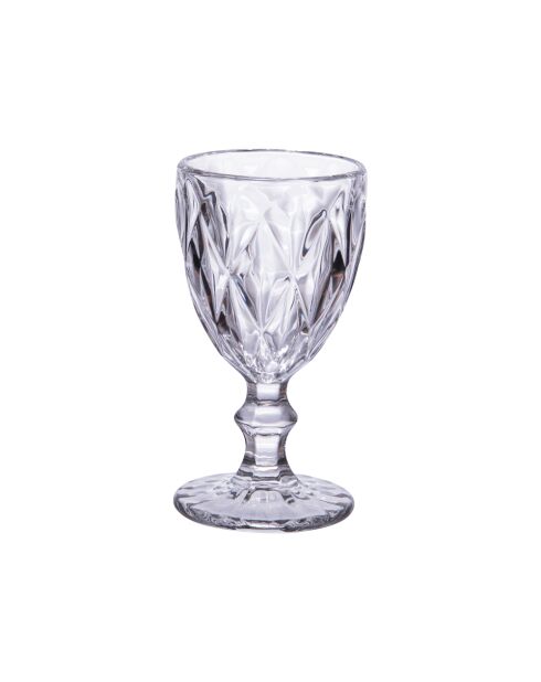 Packung mit 6 transparenten/kristallfarbenen Diamant-Stielgläsern — 250 ml