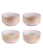 Coffret de 4 bols Miyaki crème/ivoire - 14 cm