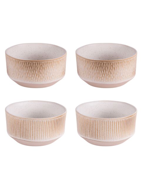 Coffret de 4 bols Miyaki crème/ivoire - 14 cm