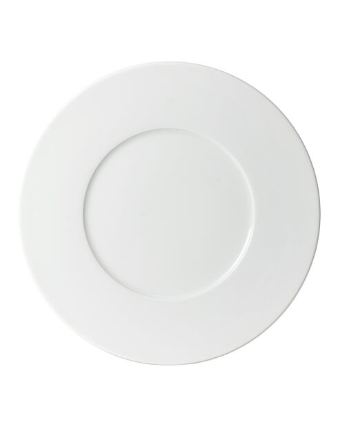 6 weiße Zen-Speiseteller, 27 cm