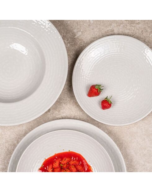 6 Ayra weiße Dessertteller - 21 cm