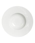 6 weiße Zen Suppenteller - 23 cm