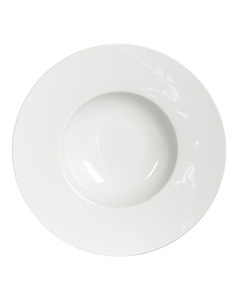 6 weiße Zen Suppenteller - 23 cm